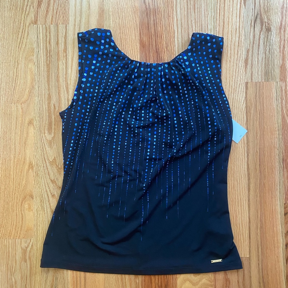 Calvin Klein - Blue Ombré Sleeveless Suiting Blouse - Size S